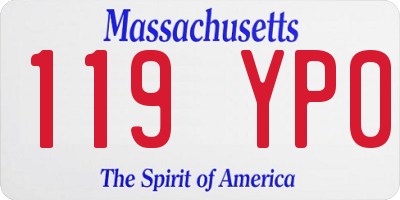 MA license plate 119YP0