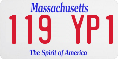 MA license plate 119YP1