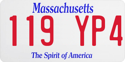 MA license plate 119YP4
