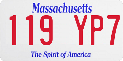 MA license plate 119YP7