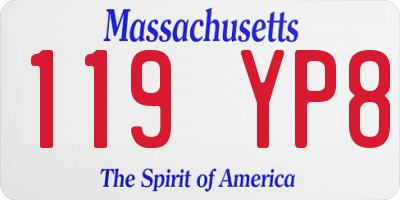 MA license plate 119YP8