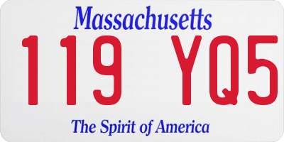 MA license plate 119YQ5