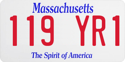 MA license plate 119YR1
