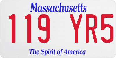 MA license plate 119YR5