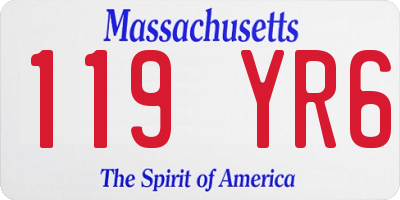MA license plate 119YR6