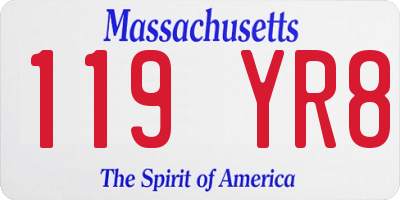 MA license plate 119YR8