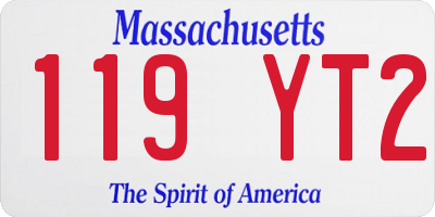 MA license plate 119YT2