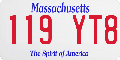 MA license plate 119YT8