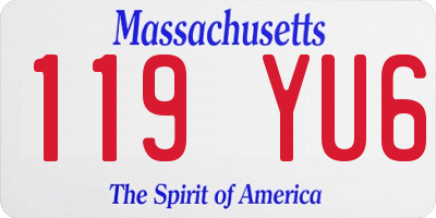 MA license plate 119YU6
