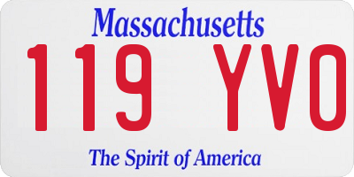 MA license plate 119YV0