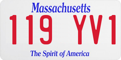 MA license plate 119YV1