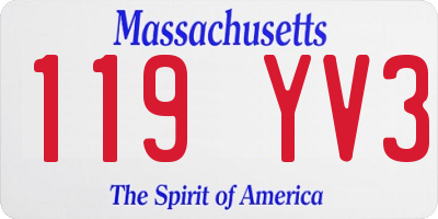 MA license plate 119YV3
