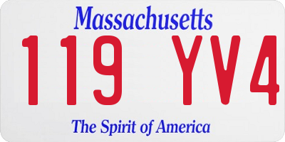 MA license plate 119YV4