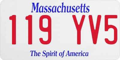MA license plate 119YV5