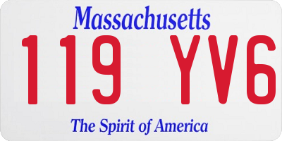MA license plate 119YV6