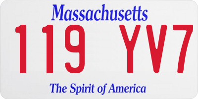 MA license plate 119YV7