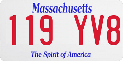 MA license plate 119YV8