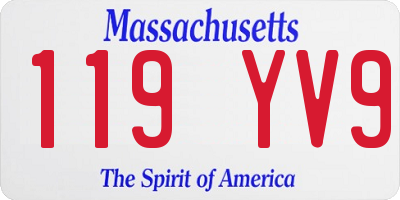 MA license plate 119YV9