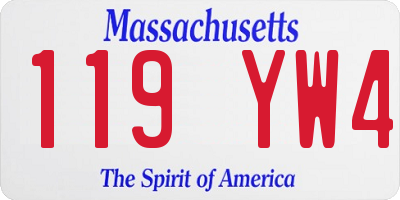 MA license plate 119YW4