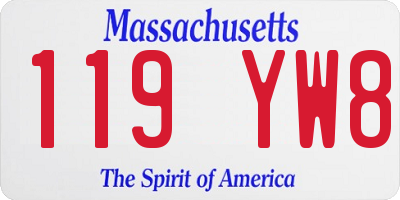 MA license plate 119YW8