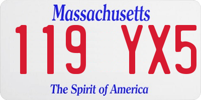 MA license plate 119YX5