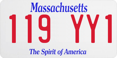MA license plate 119YY1