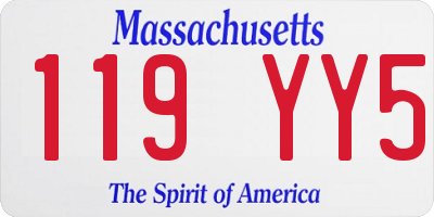 MA license plate 119YY5