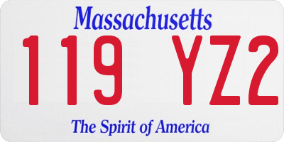 MA license plate 119YZ2
