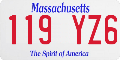 MA license plate 119YZ6