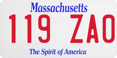 MA license plate 119ZA0