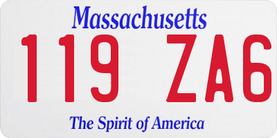MA license plate 119ZA6