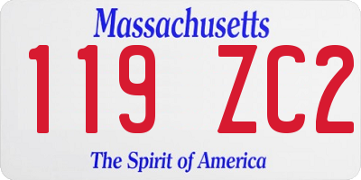 MA license plate 119ZC2