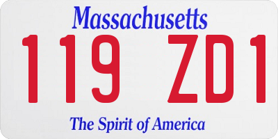 MA license plate 119ZD1