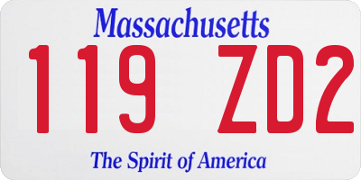 MA license plate 119ZD2
