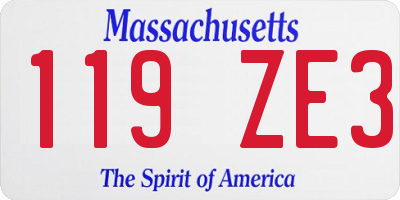 MA license plate 119ZE3