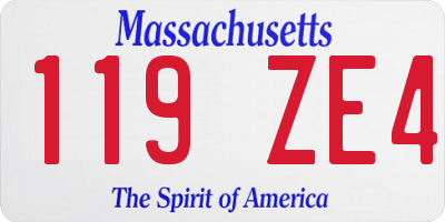 MA license plate 119ZE4
