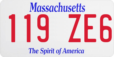 MA license plate 119ZE6
