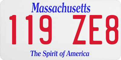 MA license plate 119ZE8