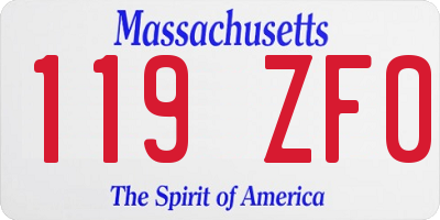 MA license plate 119ZF0