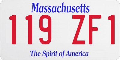 MA license plate 119ZF1