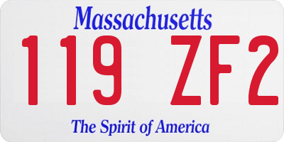 MA license plate 119ZF2