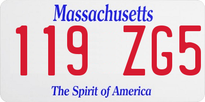 MA license plate 119ZG5