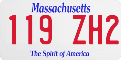 MA license plate 119ZH2