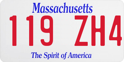 MA license plate 119ZH4