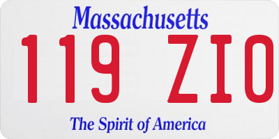MA license plate 119ZI0
