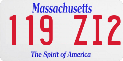 MA license plate 119ZI2