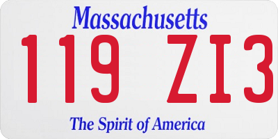 MA license plate 119ZI3