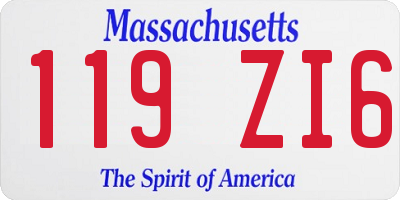 MA license plate 119ZI6