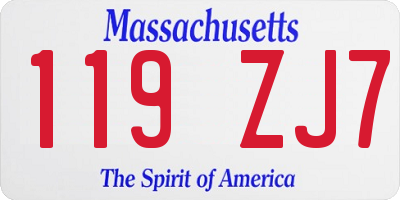 MA license plate 119ZJ7
