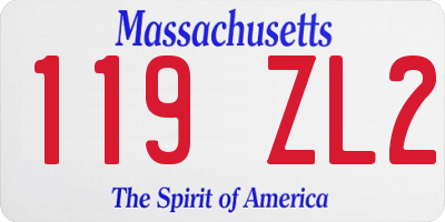 MA license plate 119ZL2